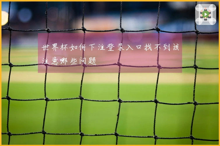 世界杯如何下注登录入口找不到该注意哪些问题